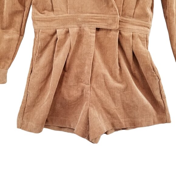 Day + Moon Poppy Corduroy Romper Womens Brown Long Sleeve Collared Size M - Picture 13 of 16